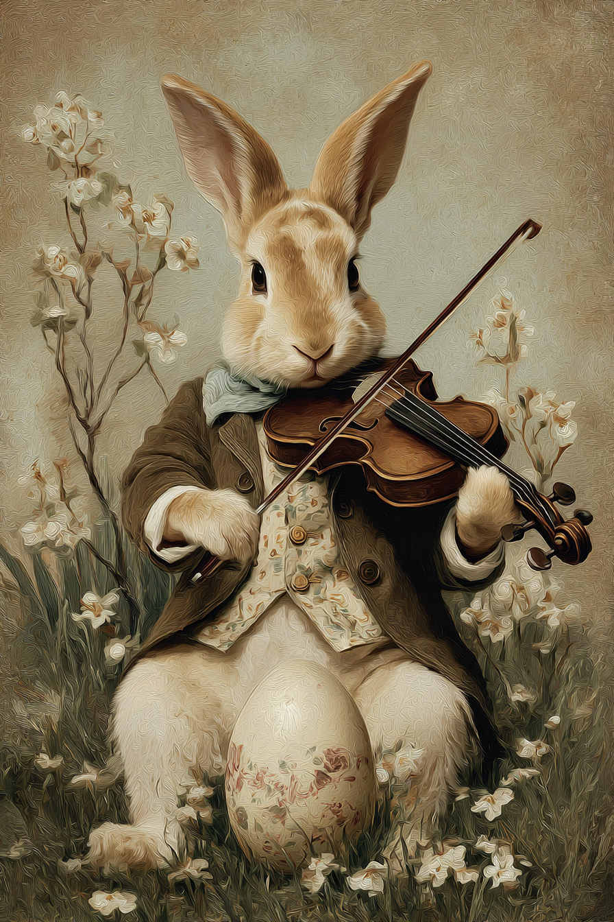 Vintage Rabbit Portrait